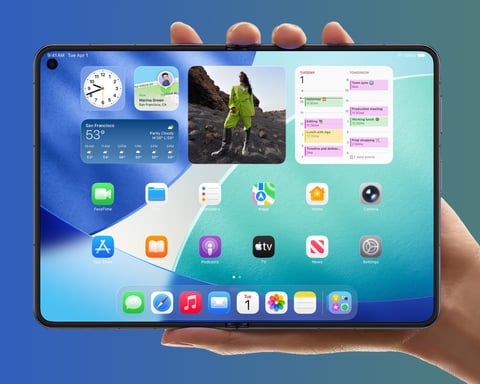 iPhone Fold concept render showing book-style foldable design ahead of iOS 27 WWDC 2026 announcement