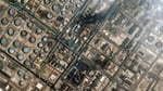 Satellite image showing destroyed drone hangars and structures at a US military base in the Middle East after Iranian retaliatory strikes