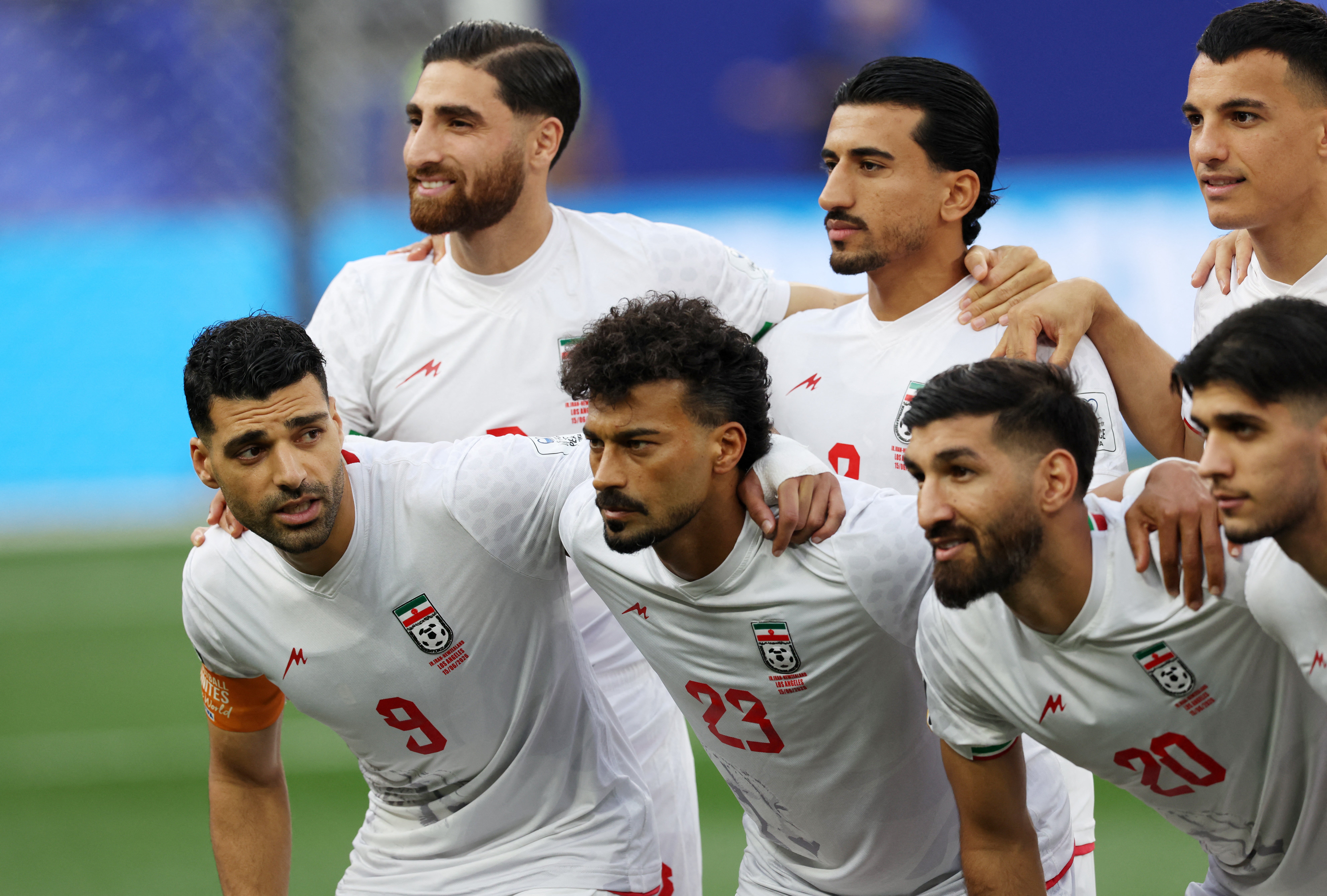 Iran players react after the 2-2 FIFA World Cup 2026 draw against New Zealand amid controversy over travel restrictions in the United States.