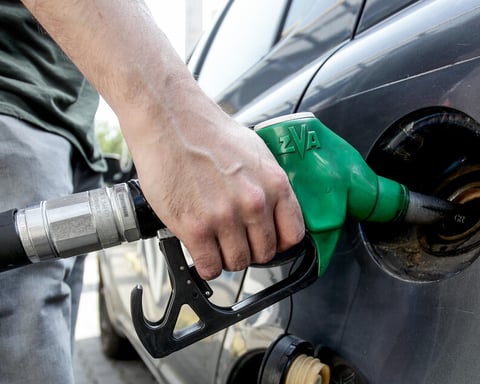 Italian fuel station pump showing diesel and petrol prices in June 2026