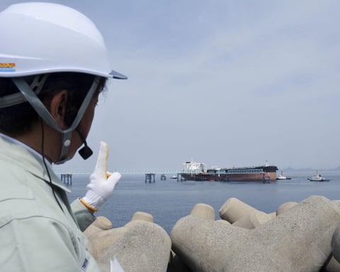 Japan-linked crude oil tanker near the Strait of Hormuz during the Iran crisis, 2026