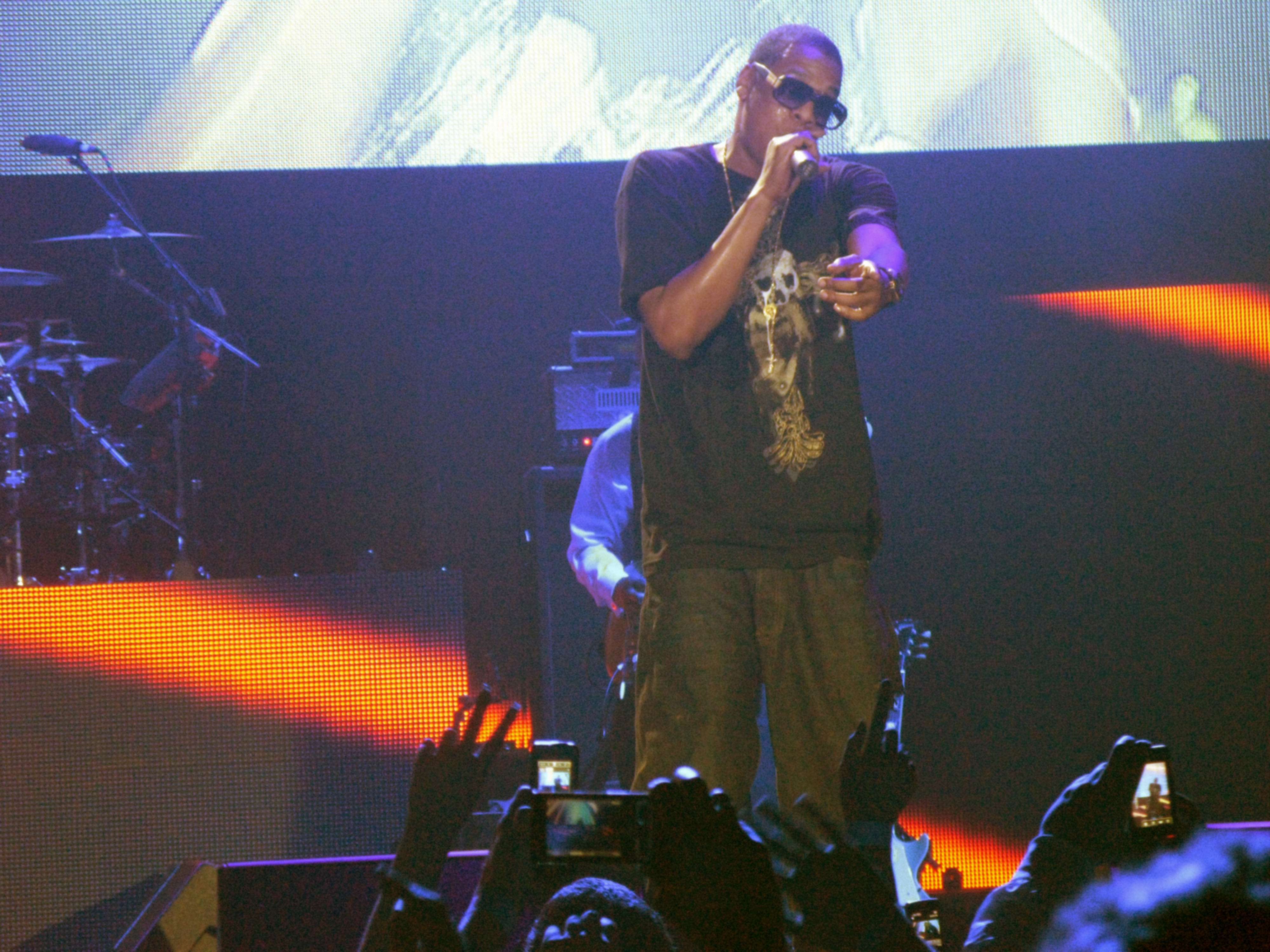 JAY-Z performing on stage during a live concert