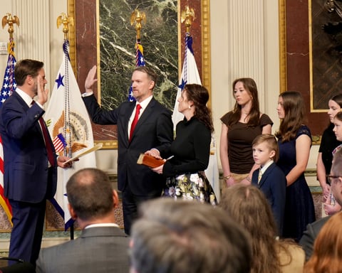 Vice President JD Vance, who referred Minnesota Governor Tim Walz and Attorney General Keith Ellison to the Justice Department