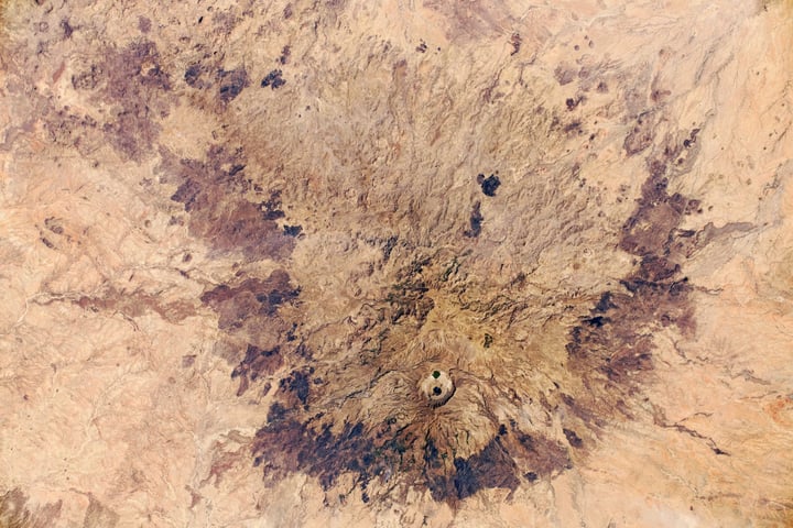 NASA astronaut photograph of Jebel Marra the Marrah Mountains the volcanic massif in the Darfur region of Sudan