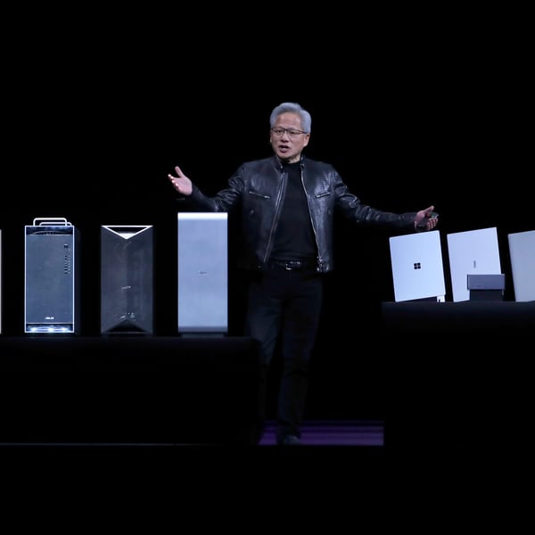Nvidia CEO Jensen Huang delivers a speech at Computex 2026 in Taipei, Taiwan on June 1, 2026