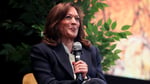Kamala Harris speaks during a fireside chat at MEET Las Vegas on May 7, 2026