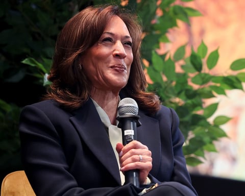 Kamala Harris speaks during a fireside chat at MEET Las Vegas on May 7, 2026
