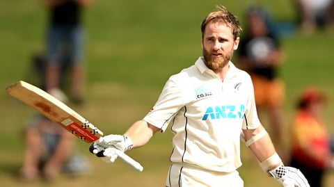 Kane Williamson batting for New Zealand during his international career
