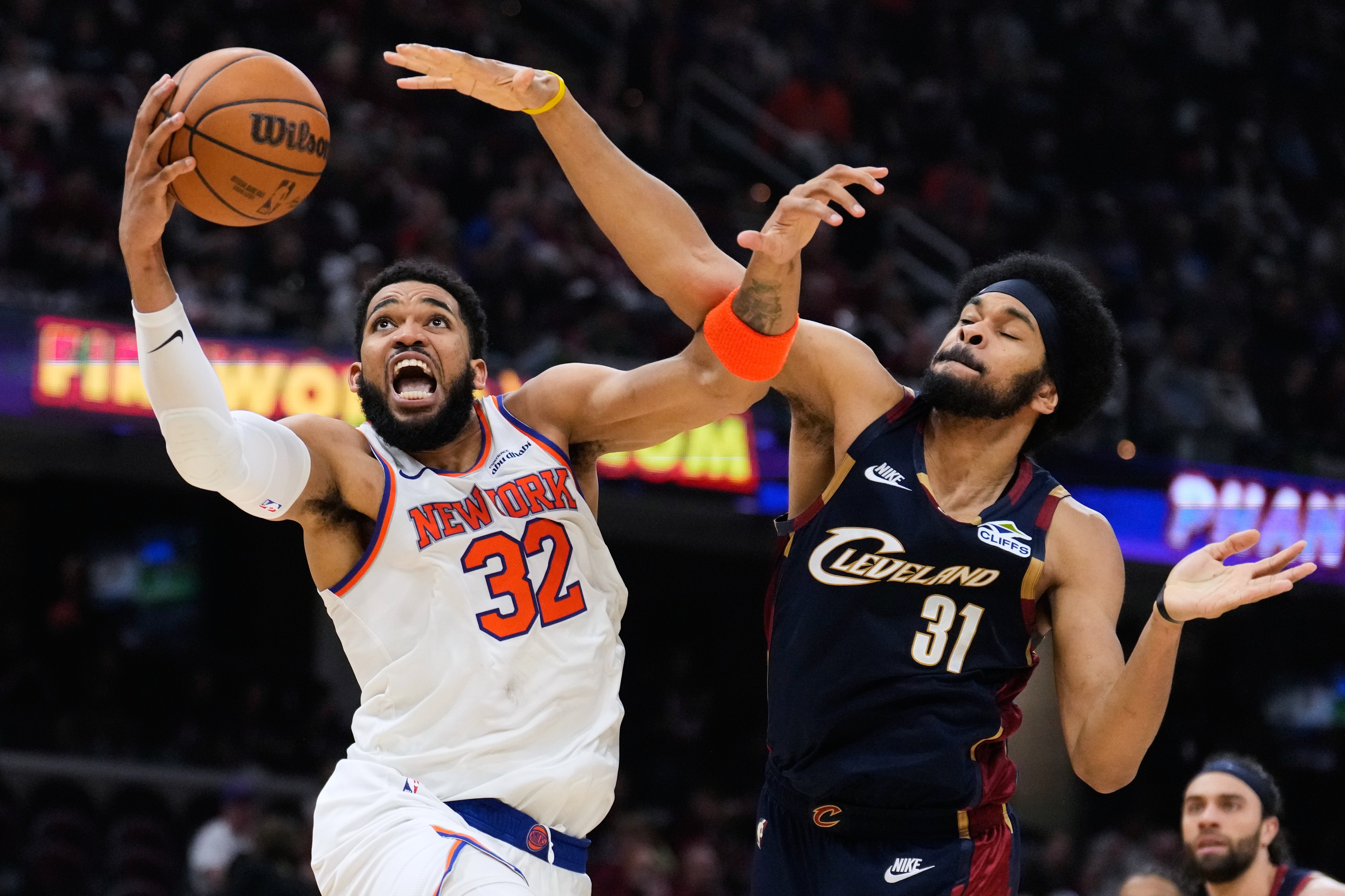 Karl-Anthony Towns in action for the New York Knicks during the 2026 NBA Eastern Conference Finals