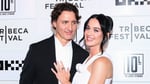 Katy Perry and Justin Trudeau on the red carpet at the Tribeca Festival premiere of the Lifetimes Tour documentary, June 2026
