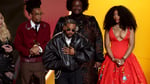 Kendrick Lamar and SZA at the 2026 Grammy Awards, with their collaboration luther nominated for Video of the Year at the BET Awards