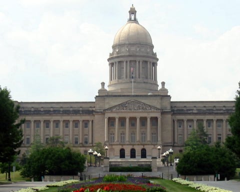 The Kentucky State Capitol building in Frankfort Kentucky where Attorney General Russell Coleman filed cases against prediction market platforms