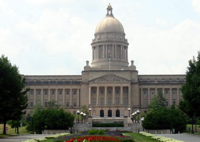 The Kentucky State Capitol building in Frankfort Kentucky where Attorney General Russell Coleman filed cases against prediction market platforms