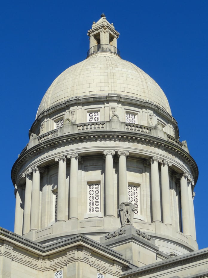 Kentucky State Capitol building in Frankfort where CFTC filed federal lawsuit against the state over Kalshi and Polymarket gambling regulation
