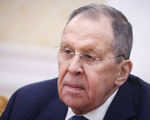 Russian Foreign Minister Sergey Lavrov addresses the State Duma in Moscow February 2026