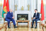 Belarusian President Alexander Lukashenko chairs a bilateral meeting at the Palace of Independence in Minsk June 2026