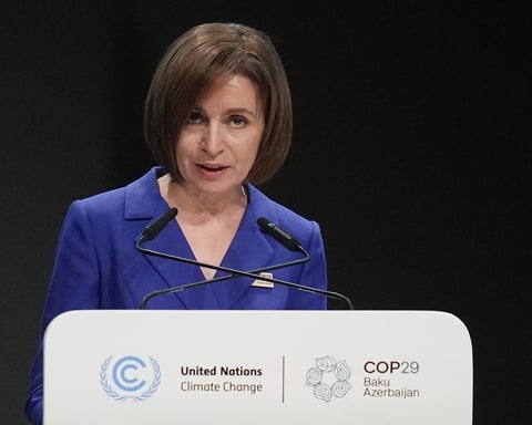 Moldovan President Maia Sandu at her inauguration in Chisinau
