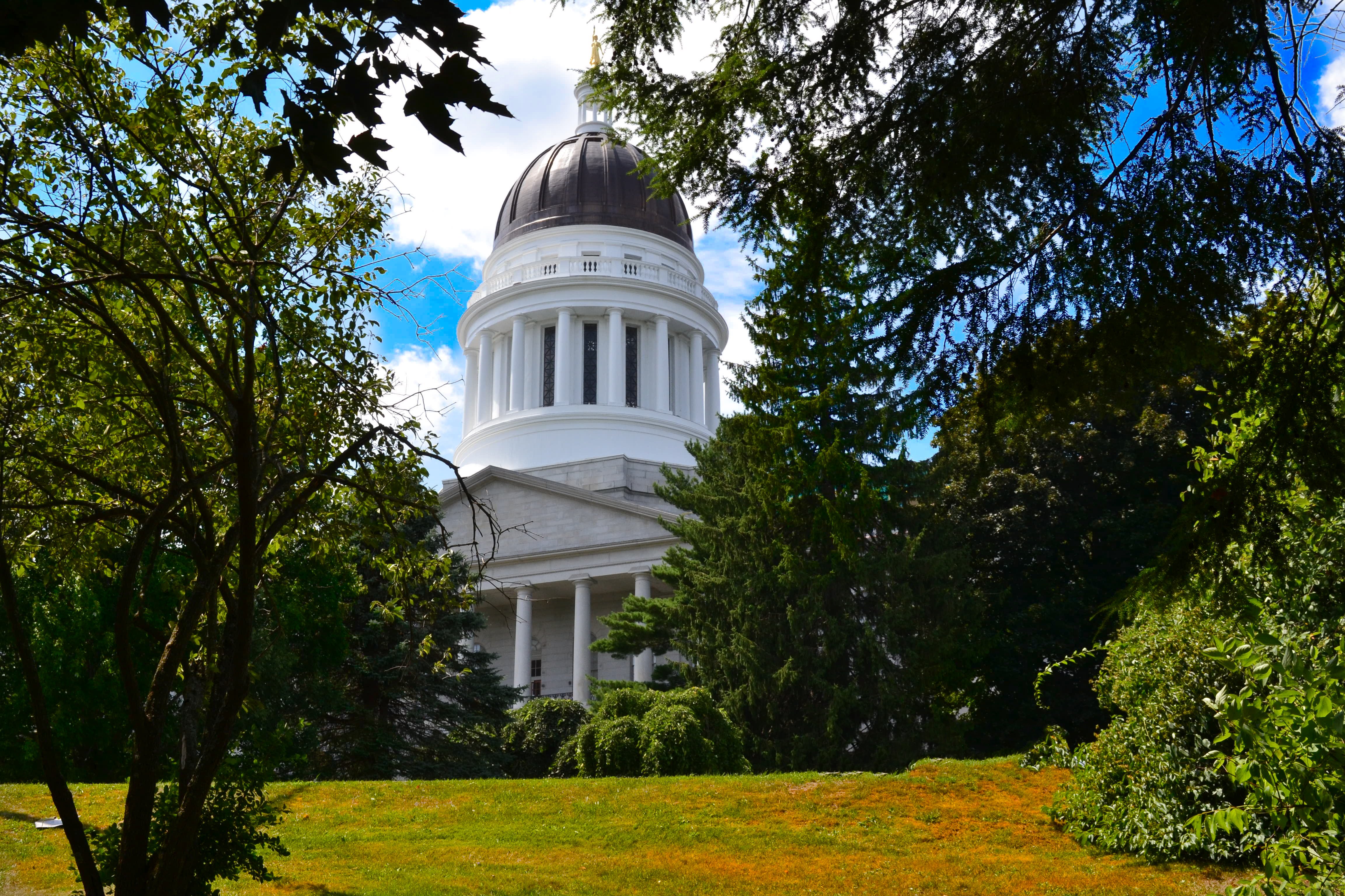 Maine State House in Augusta where LD 1164 created the tribal-exclusive online casino market for the Wabanaki Nations