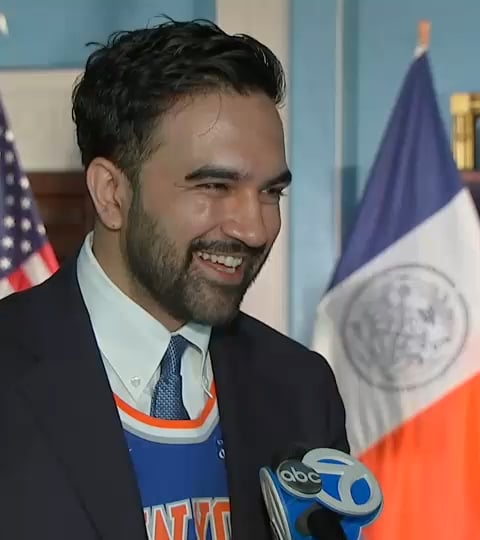 Mayor Zohran Mamdani announces details of the Knicks ticker-tape parade on June 14 2026