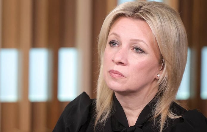 Maria Zakharova Russian Foreign Ministry spokeswoman speaking at press briefing SPIEF 2026