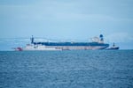 The Marinera, a Russian-flagged oil tanker, photographed in the Moray Firth before its January seizure with British military support