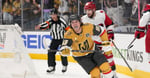 Mitch Marner celebrates his second goal during the second period of Game 3 of the 2026 Stanley Cup Final at T-Mobile Arena in Las Vegas