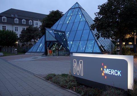 Merck KGaA headquarters building in Darmstadt Germany