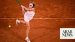 Mirra Andreeva plays a backhand at the 2026 French Open Roland Garros Paris