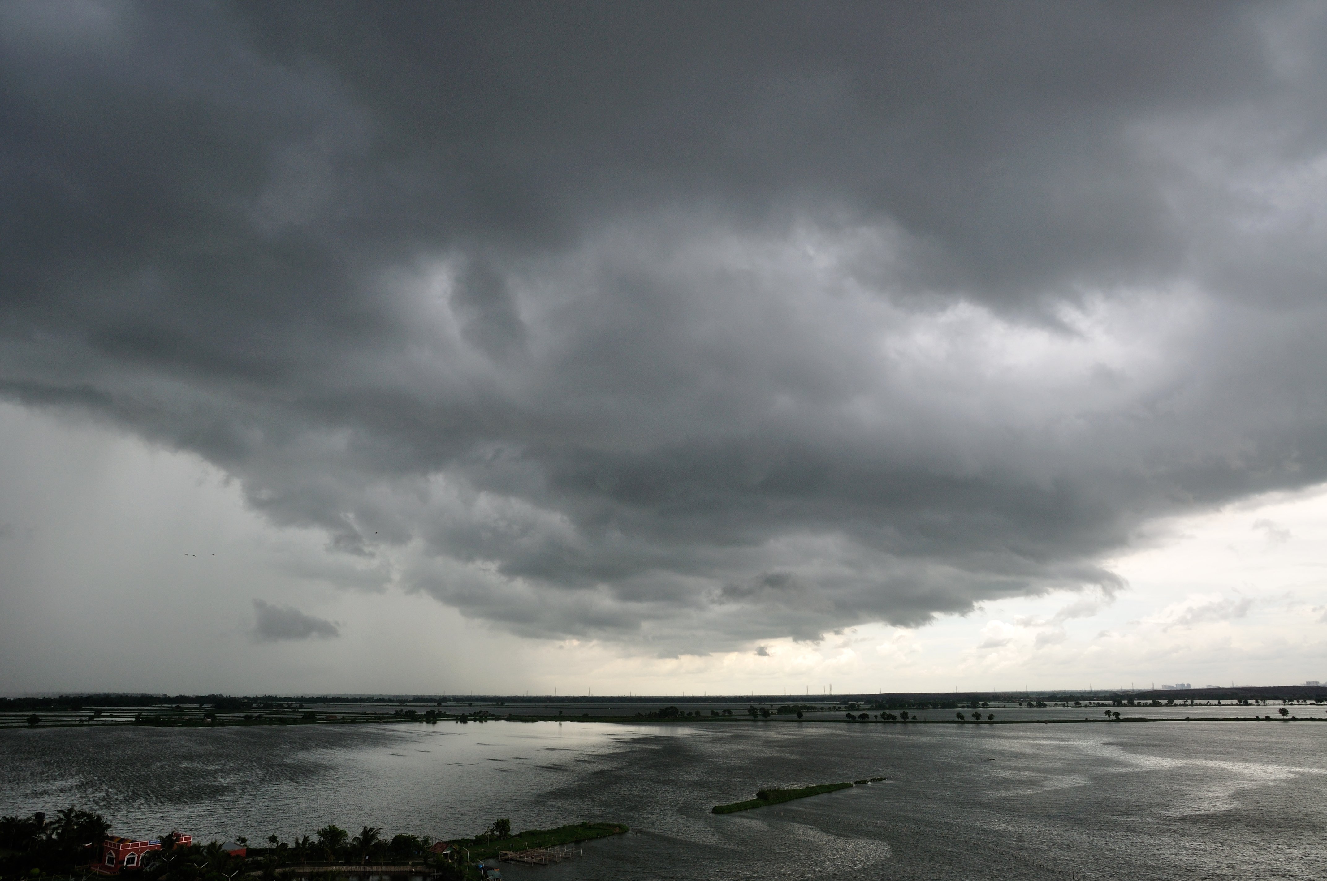 Dark monsoon clouds building in the sky