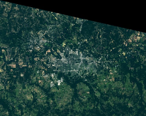 NASA Landsat 8 OLI satellite image of Montgomery Alabama September 16 2025 showing Selma-Montgomery march route