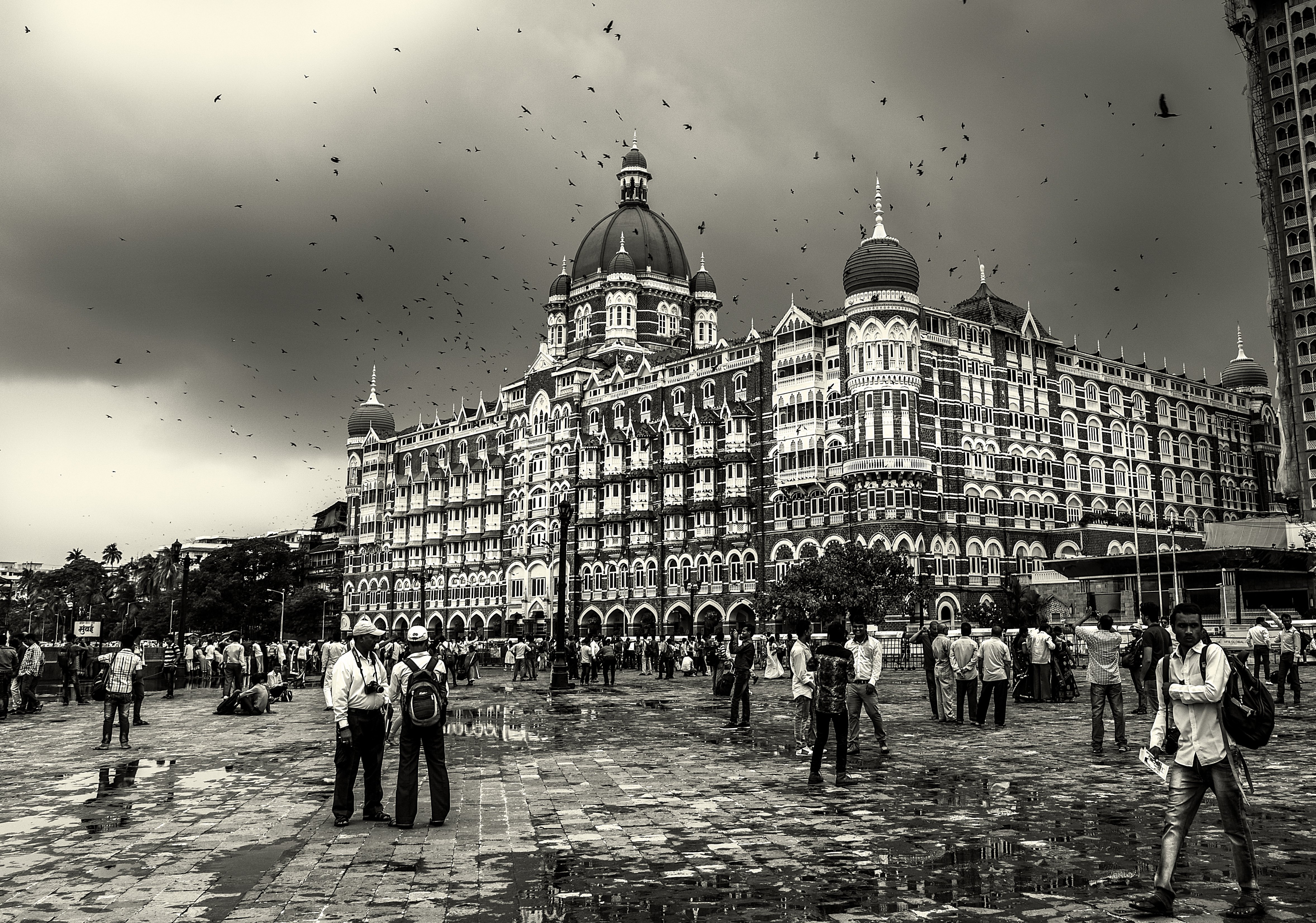 The Taj Mahal Palace hotel in Mumbai drenched by monsoon rain
