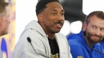 Myles Garrett in Los Angeles Rams jersey at OTA Woodland Hills California June 2026
