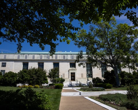 The National Academy of Sciences building in Washington, home of the institution whose extreme weather attribution report is targeted by an industry-allied campaign
