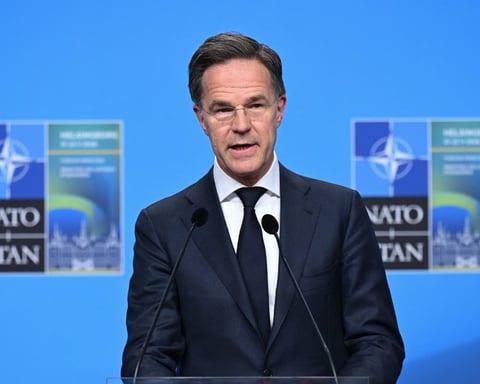 NATO Secretary General Mark Rutte at a press conference ahead of the Ankara summit