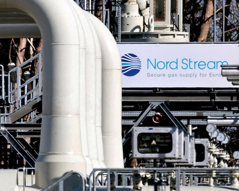 Nord Stream natural gas pipeline landfall facility at Lubmin Germany