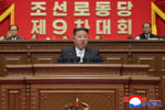 North Korean leader Kim Jong Un speaks at the Ninth Congress of the Workers' Party in Pyongyang