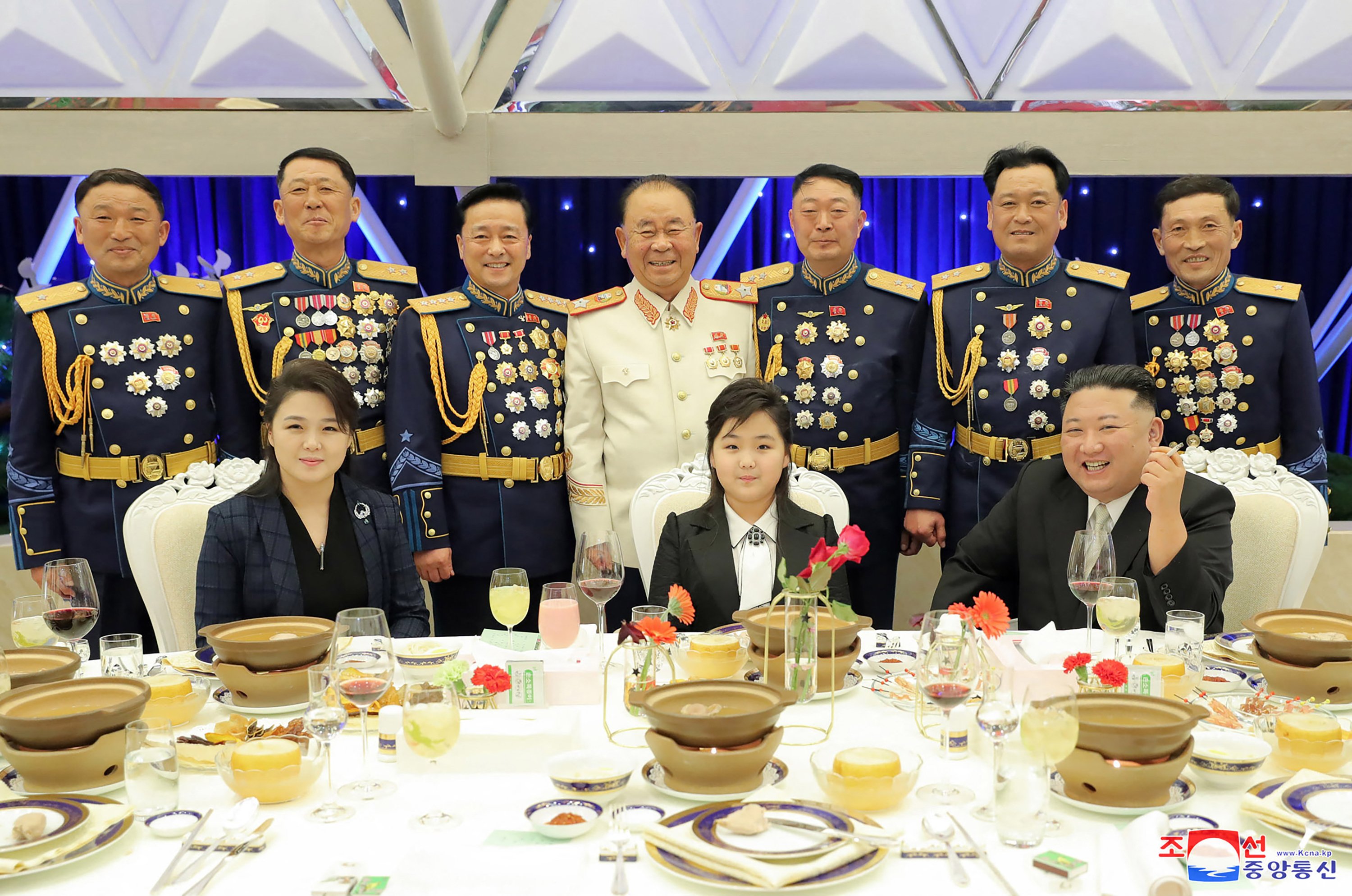 Kim Jong Un attends banquet marking the 75th anniversary of the Korean People's Army in Pyongyang