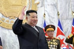 North Korean paramilitary forces march during a military parade at Kim Il Sung Square in Pyongyang