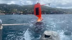 An ocean monitoring drone being deployed at sea