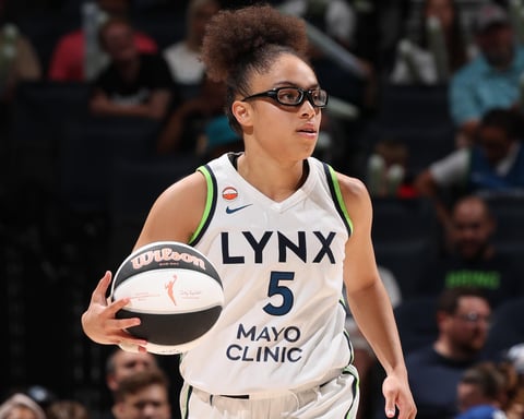 Olivia Miles of the Minnesota Lynx during the 87-84 win over the Golden State Valkyries on June 5, 2026