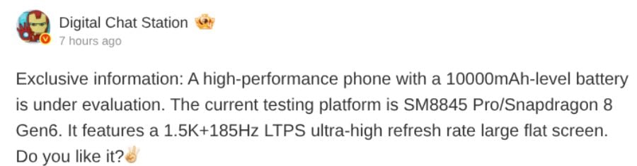 OnePlus Ace 7 leaked specification sheet showing active cooling fan and Snapdragon chipset