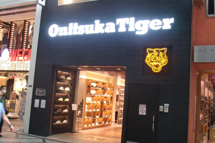 Onitsuka Tiger storefront in the Shinsaibashi shopping district of Osaka, Japan