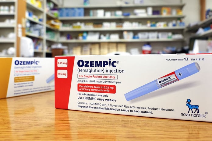 An Ozempic injection pen, a GLP-1 drug linked in a study to lower breast cancer risk