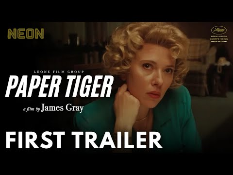 A scene from Paper Tiger (2026), James Gray's crime drama starring Adam Driver, Scarlett Johansson and Miles Teller