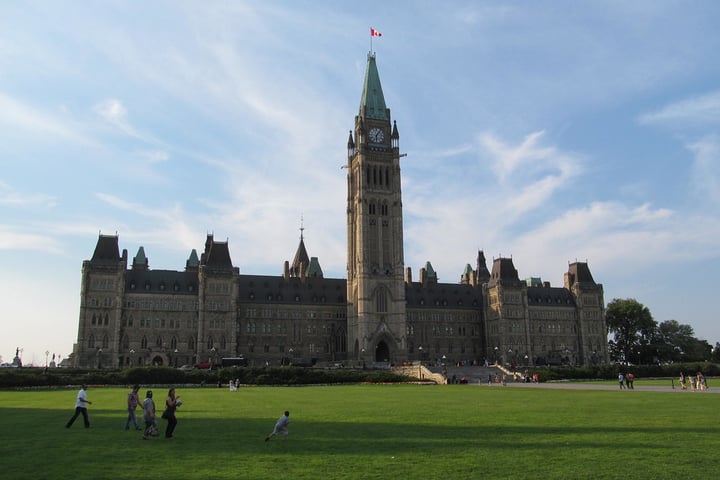 Parliament Hill in Ottawa, where federal officials released Canada's opioid death data
