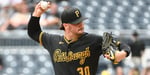 Pittsburgh Pirates ace Paul Skenes pitching against the Miami Marlins