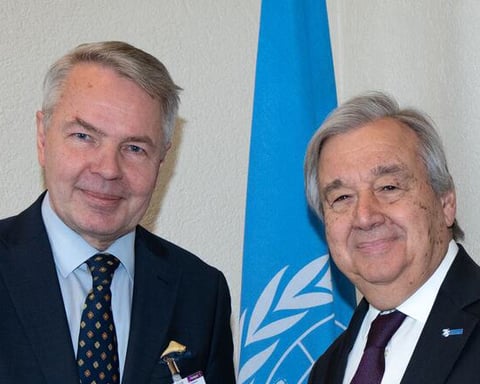 UN Special Envoy to Sudan Pekka Haavisto with UN Secretary-General António Guterres