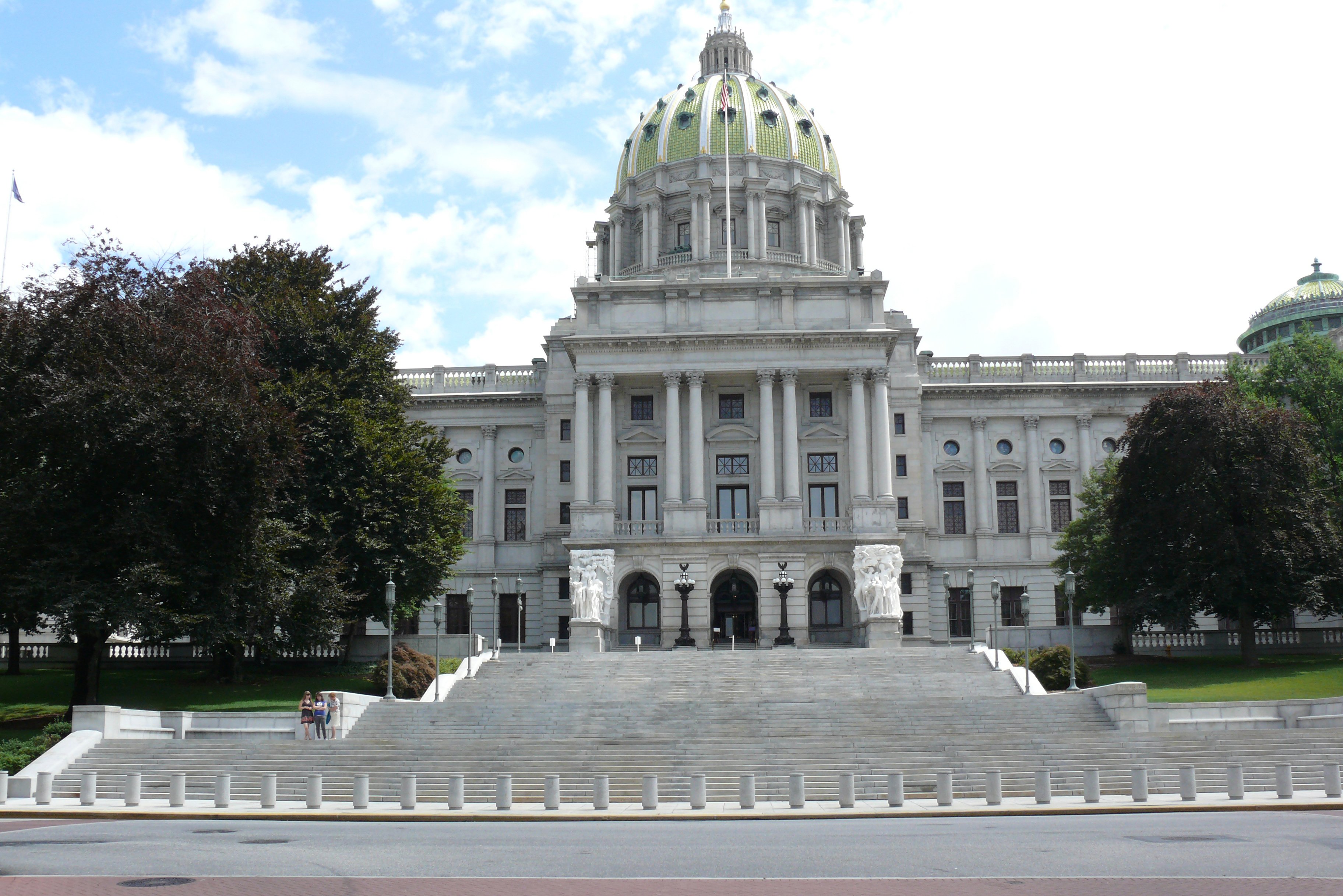 Pennsylvania State Capitol dome and exterior in Harrisburg