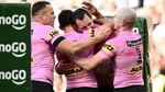 Penrith Panthers players celebrate record 68-0 win over Wests Tigers at CommBank Stadium NRL 2026