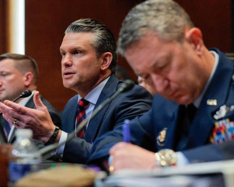 Defense Secretary Pete Hegseth and Joint Chiefs Chairman Gen. Dan Caine testify before Senate on Operation Epic Fury costs at 100-day mark